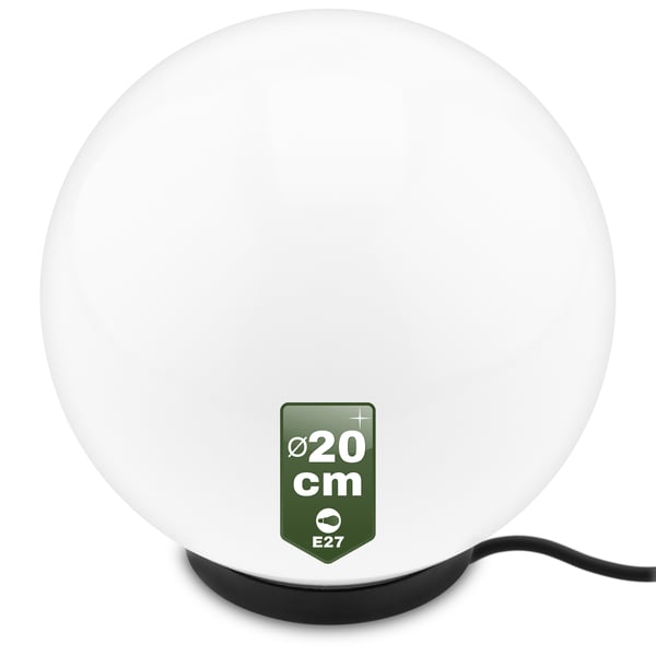 Udendørs havelampe LED kugle LUMIKULA2 20cm E27 IP65 LUMILED
