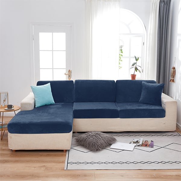 Sofföverdrag sammet marinblå 150-190cm