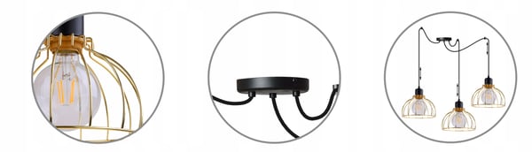 Lofthængende lampe med lysekrone i gylden edderkop-stil