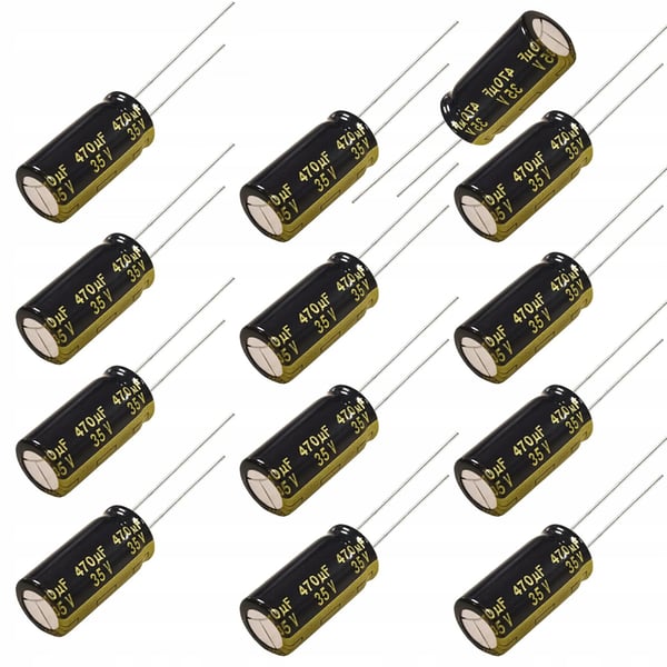 Elektrolytkondensator låg ESR 470uF 35V 10x17mm stigning 5mm 10 st