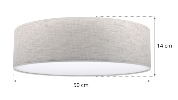 Kivipleksi-kattovalaisin, beige, 50 cm
