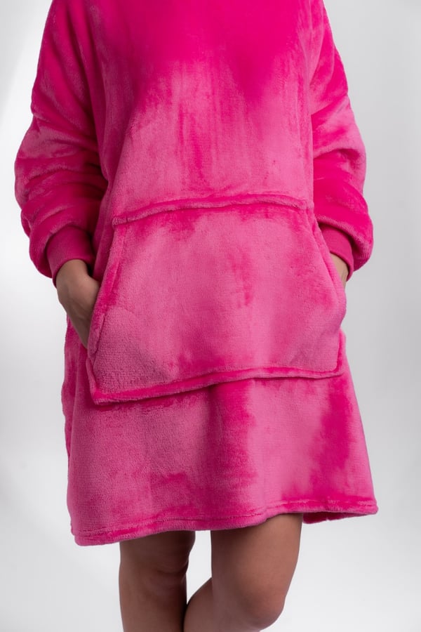 Tæppe sweatshirt tyk tæppe hættetrøje 2-i-1 pink oversize fødselsdagsgave