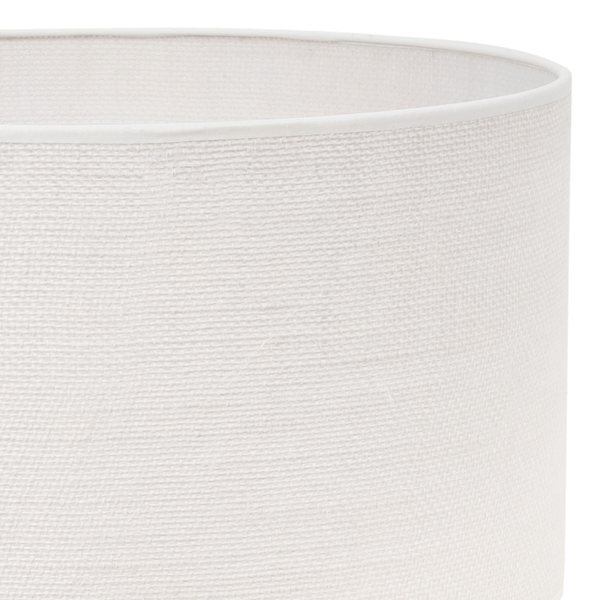 HVID JUTE HÆNGELAMPE 1 FLAD HVID LAMPESKÆRM 35CM E27