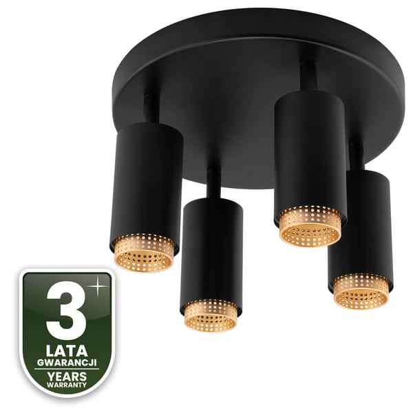 Loftlampe spotlight 4x GU10 loftlampe ELIGIS sort LUMILED