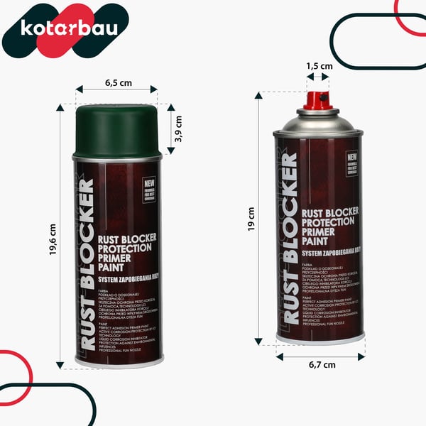 Rostsprayfarve til metalstakit og låger beskyttende grøn RAL 6005 400 ml