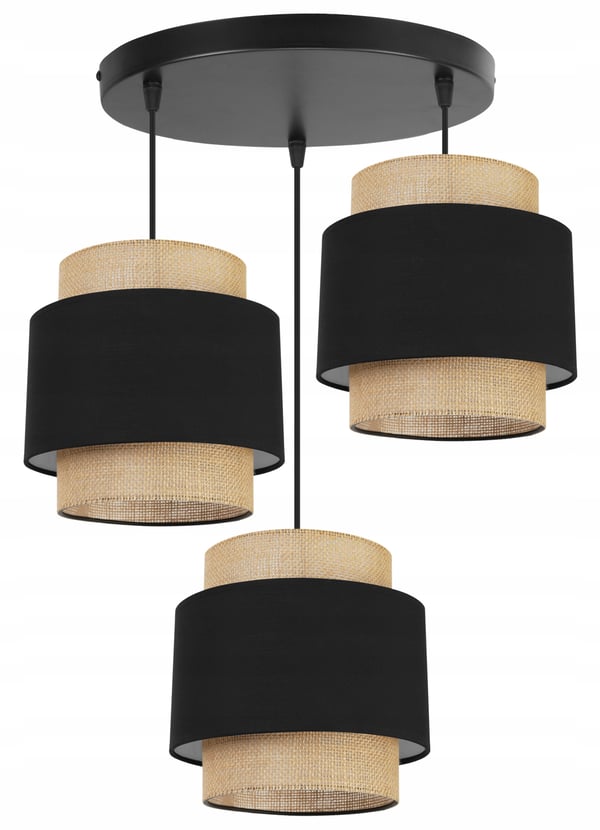 Hængende lampe, loftslysekrone, lampeskærm, boho juta