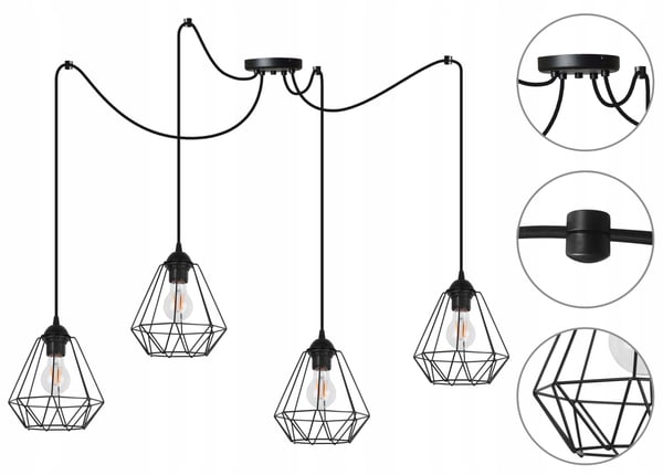 RIPUSTETTAVA KATTOVALAISIMEN SPIDER loft E27 LED