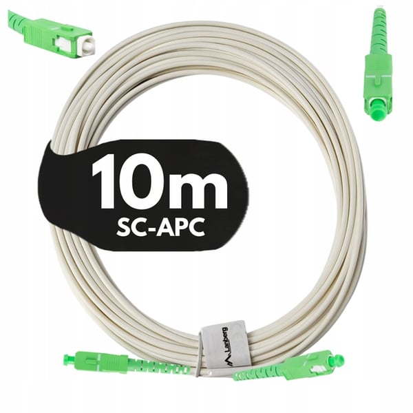 Lanberg SM SC/APC-SC/APC simplex fiberoptisk patchkabel 3,0 mm lszh G657A2 10m hvid