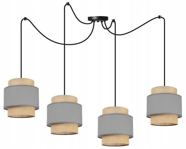 Hængende lampe, loftslysekrone, lampeskærm, boho juta