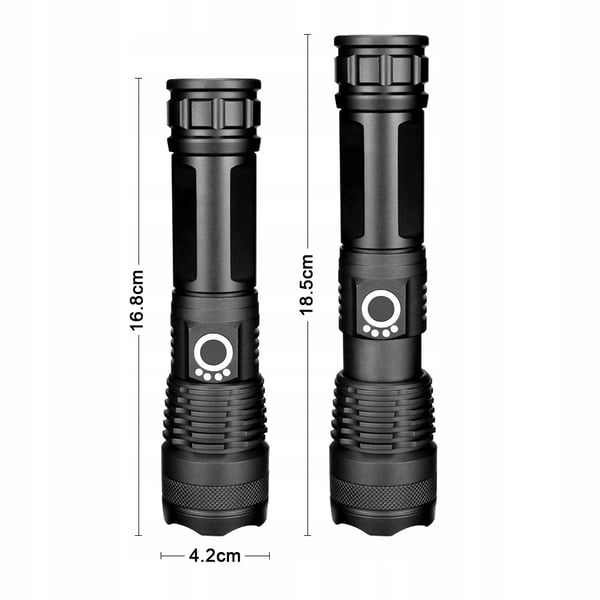 Tehokas XHP50-sotilaskäyttöön tarkoitettu zoom-taktinen LED-taskulamppu
