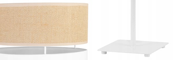 BORDLAMPE JUTE LAMPESKÆRM 20 CM HVID