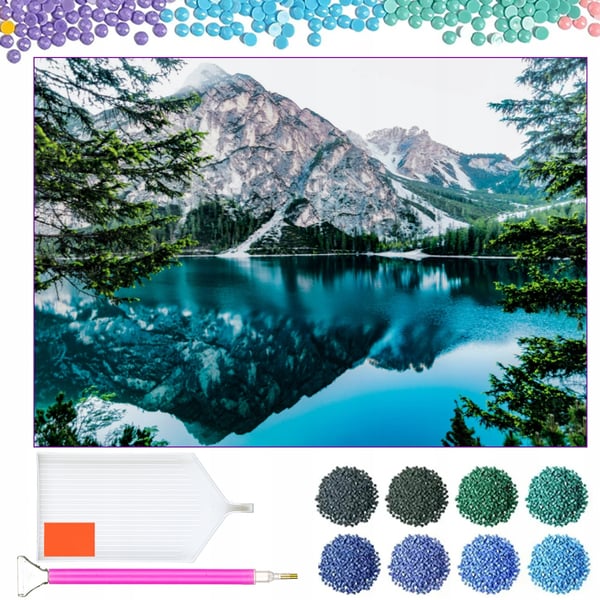 Diamantmålning 30x40 Naturligt bergslandskap