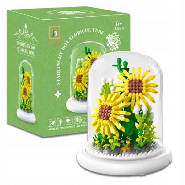 Blomsterbuket byggeklodser sæt blomst i en kuppel 590 dele.