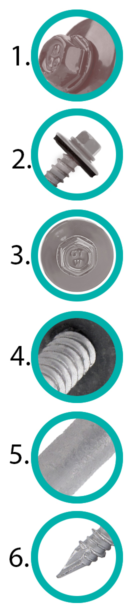 Skruer SP A19 6,4/7,0x100mm RAL 9007