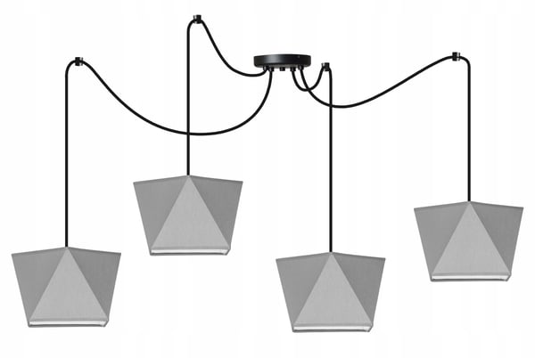 Lofthængende lampe med loftskrone og edderkopskærm