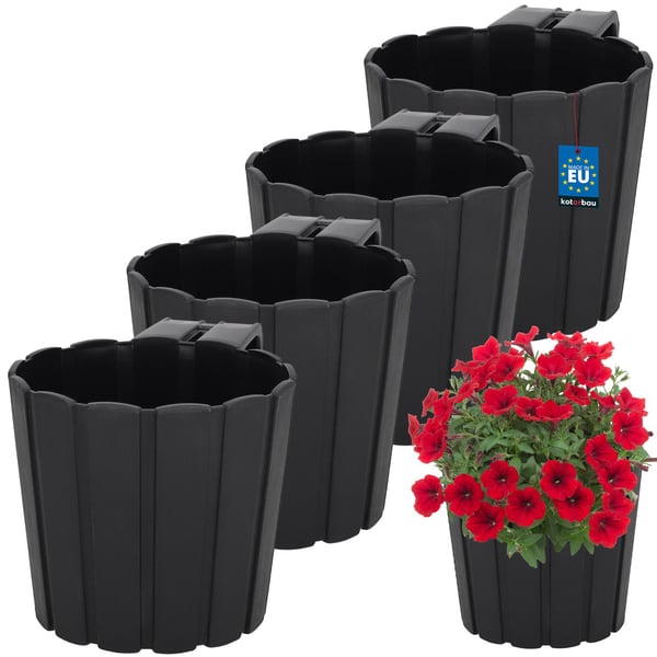 Balkongkruka för upphängning på balustrad antracit 15 cm 4-pack