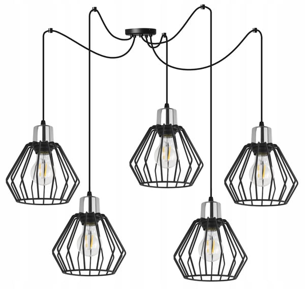 Hængelampe, loftslysekrone, trådskærm, LED