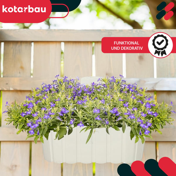 Väghängande blomkruka för terrassvägg rustik vit 28 cm 4 st