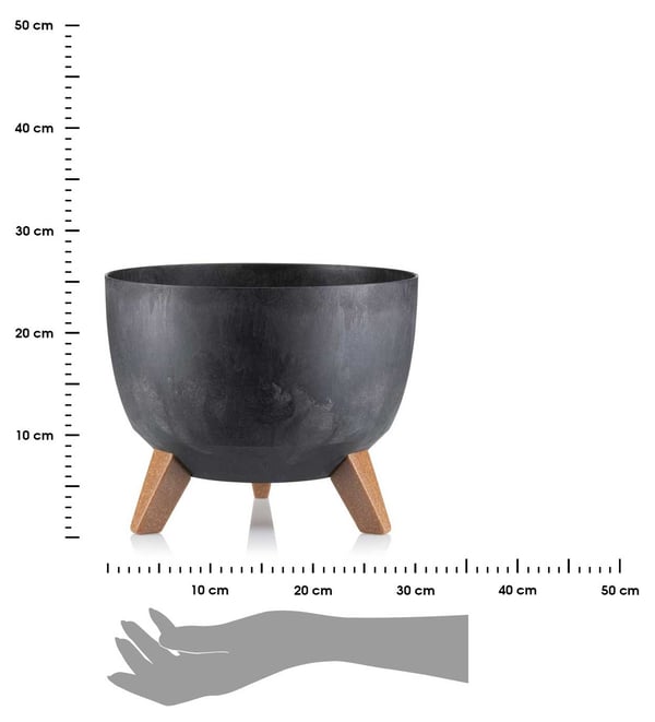 Rosa ECO blomkruke sort beton 29x18 cm