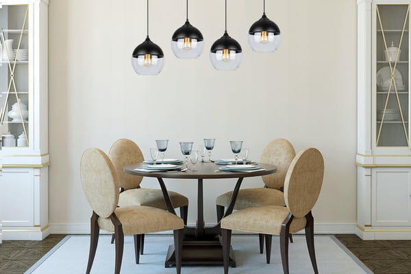 HÆNGENDE LOFTSLAMPE, GLASPLAFON, LED-LAMPE