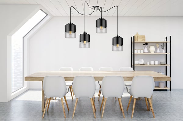 MODERNE LOFTHÆNGELAMPE I GLAS MED EDDEKRON