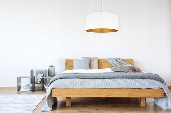 HÆNGENDE LAMPE LOFTSKRONE GYLDEN FLØJLSSKÆRM