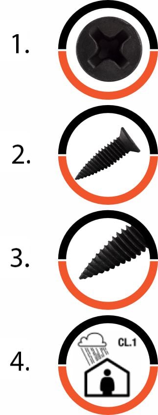 Skruvar för CD-profiler och stålplåt SSP 3,9x14mm