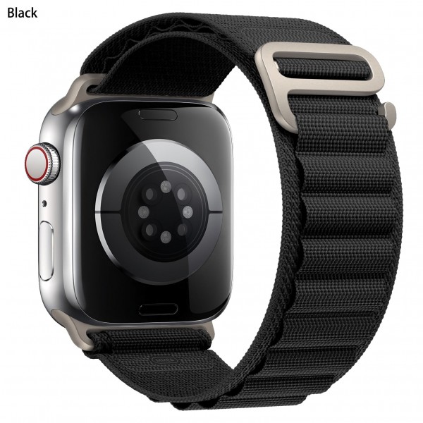 Apple Watch -ranneke 38/40/42 mm SE/9/8/7/6/5/4/3/2 musta