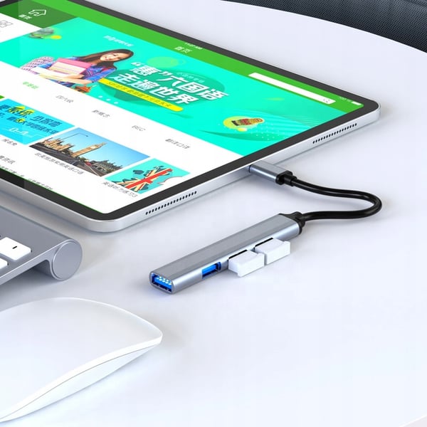 Hubadapter USB-C 4x USB 3.0 portreplikator OTG-splitter
