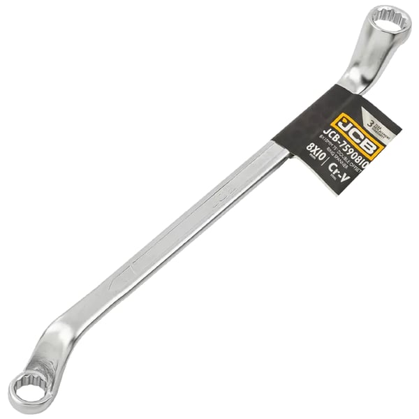 JCB RINGNØGLE 2-SIDET 75 GRADER ANKEL 8x10mm Cr-V 12-PUNKT