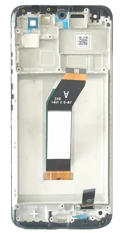 Xiaomi Redmi 10 Prime LCD-skärm och pekskärm regenererad svart ram