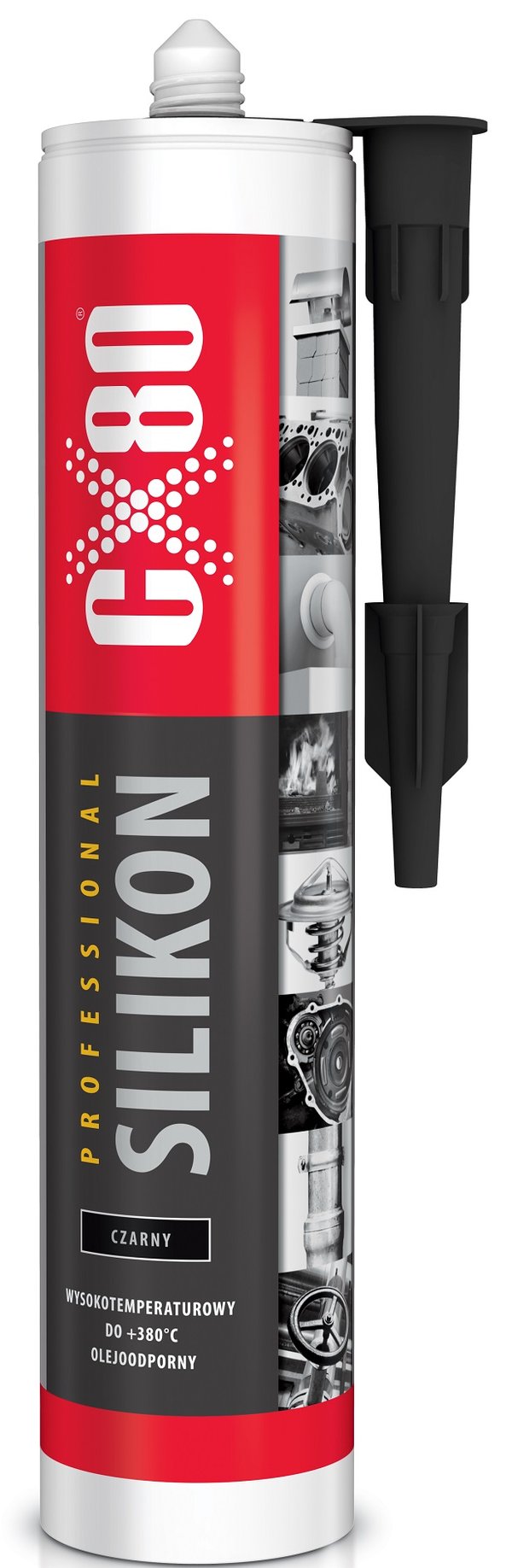 PROFESSIONEL SORT HØJTEMPERATURSILIKONE 310ML - CX-063