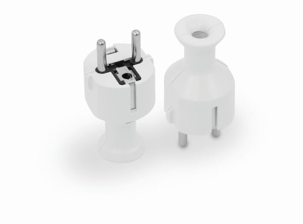 SUORA IRROTETTAVA PISTOKE UNI-SCHUKO, 2P+Z 16A, 250V VALKOINEN - VT-301-0040