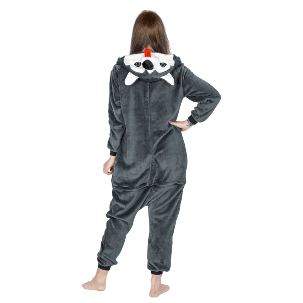 Varm herrepyjamas kigurumi husky onesie jumpsuit voksenkostume m Husky Onesie-kostume - M