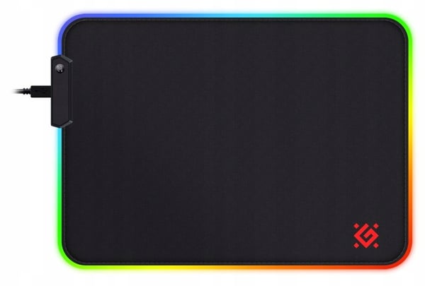 Defender Gaming musta L-valohiirimatto 350x300x4mm RGB LED-taustavalo