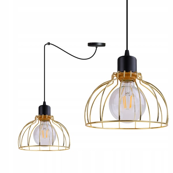 Lofthængende lampe med lysekrone i gylden edderkop-stil