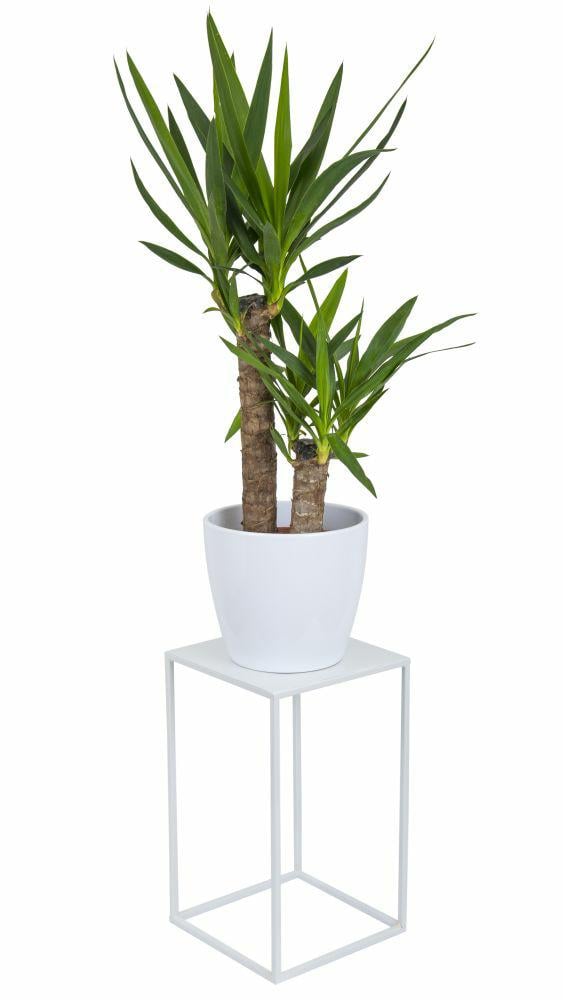 Modern stående blomställning 40 cm vit
