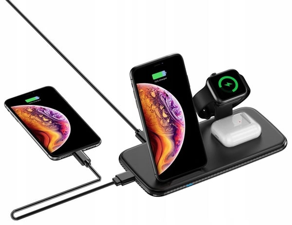 TRÅDLØS INDUKTIV DOCKINGSTATION 25W 3-i-1 iPhone Airpods