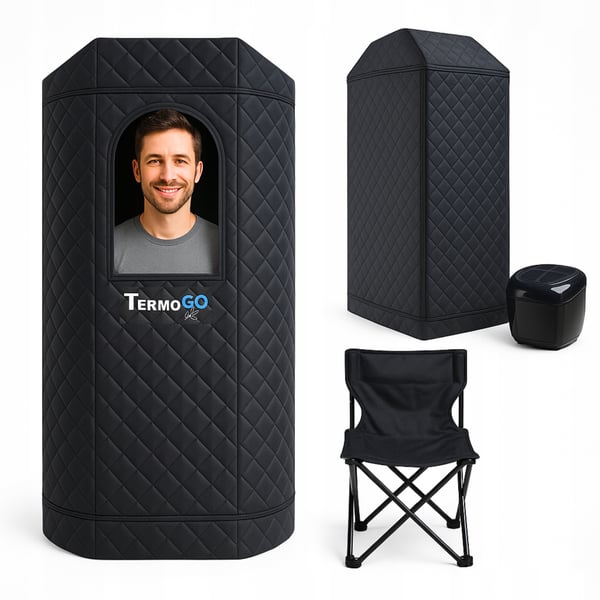 Kannettava Thermo GO -höyrysauna yhdistelmätuolilla Home SPA 180x53x53cm