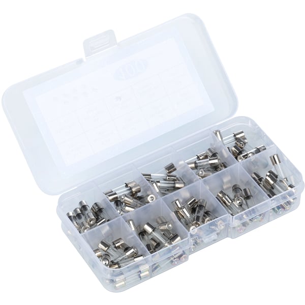 WTA glassäkringssats snabb 5x20mm 100 delar 0,2A-20A