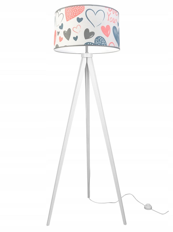 LOFT BØRNESTATIV LAMPE, LAMPESKÆRM, MØNSTER, LED