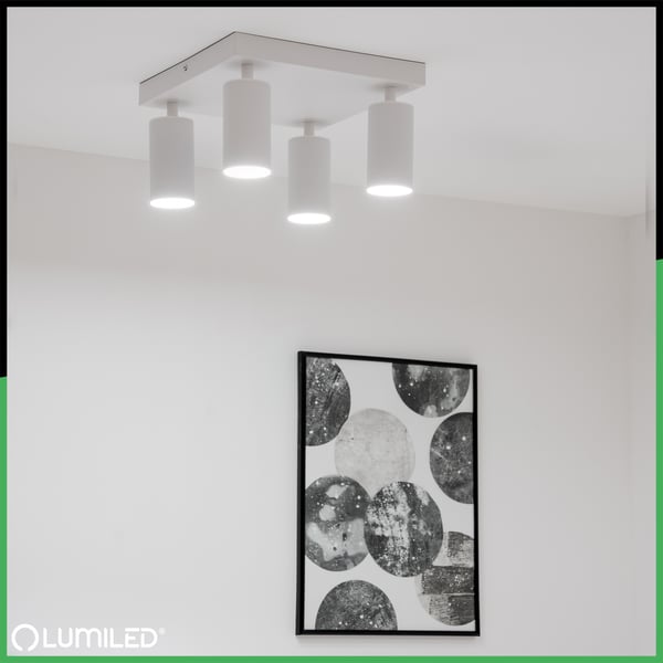 Taklampa plafond SPOT TUBA reflektor armatyr halogen 4x GU10 TABULA LUMILED