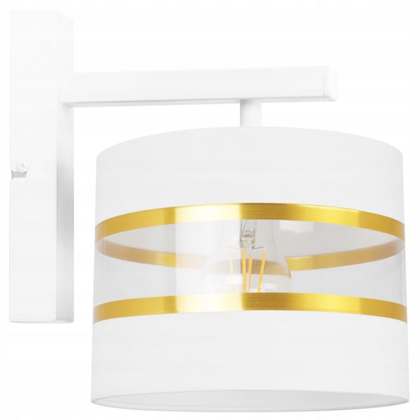 Vägglampa, fyrkantig lampa, elegant gyllene lampskärm, 20 CM