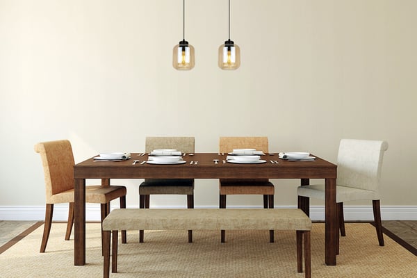 MODERNE ELEGANT HÆNGELAMPE MED GLASSKÆRM
