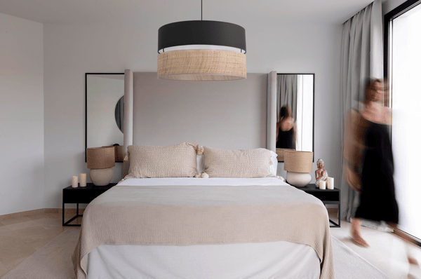 RATTAN DUO SORT HÆNGELAMPE, RATTAN SORT LAMPESKÆRM