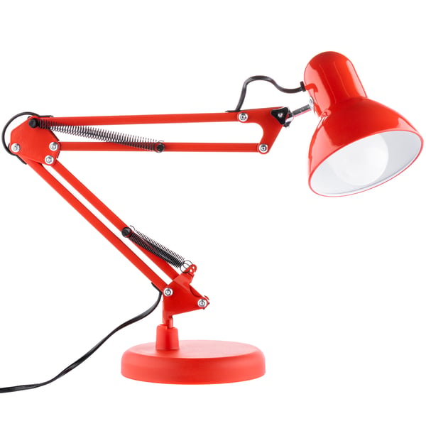 Työpöytälamppу Piirustuslamppу Pöytälamppу E27 TOBI Punainen Lumiled + kiinnike tasoon