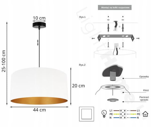 HÆNGENDE LAMPE LOFTSKRONE GYLDEN FLØJLSSKÆRM