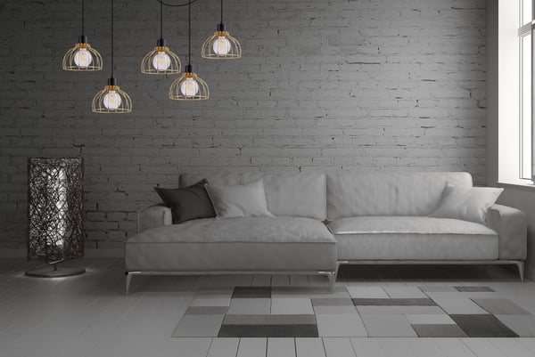 Lofthængende lampe med lysekrone i gylden edderkop-stil