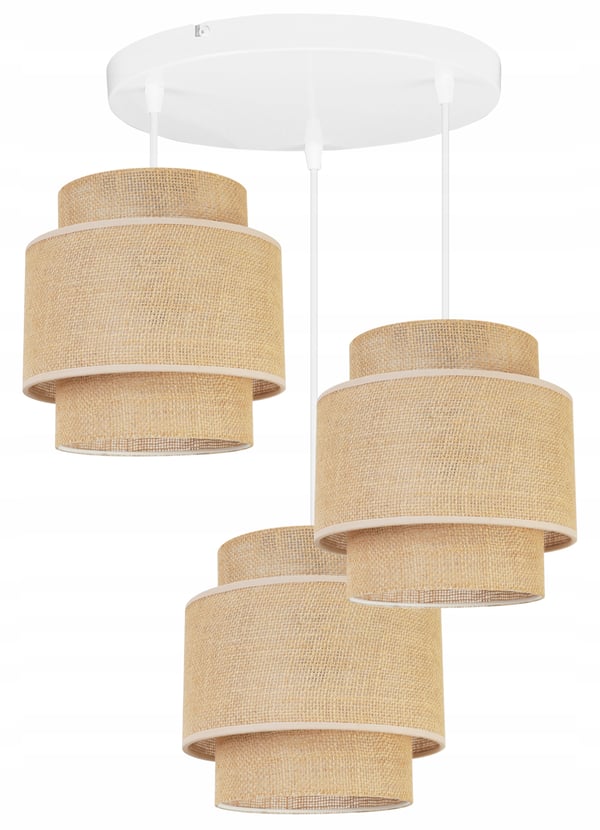 Hængende lampe, loftslysekrone, lampeskærm, boho juta