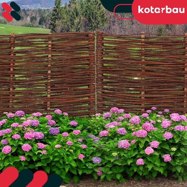 KOTARBAU® Trädgårdsstaket Palidkantning Rotting Driven Staket 60 x 30 cm Set om 10